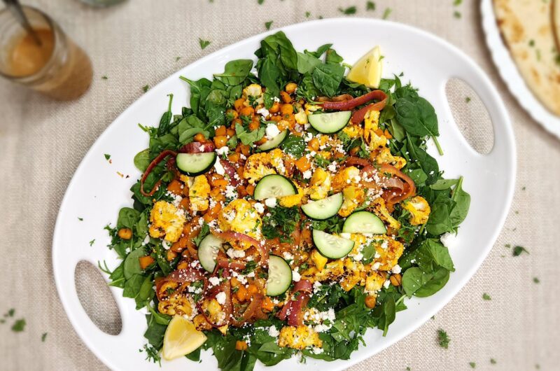 Roasted Cauliflower Shawarma with Spicy Tahini Sauce