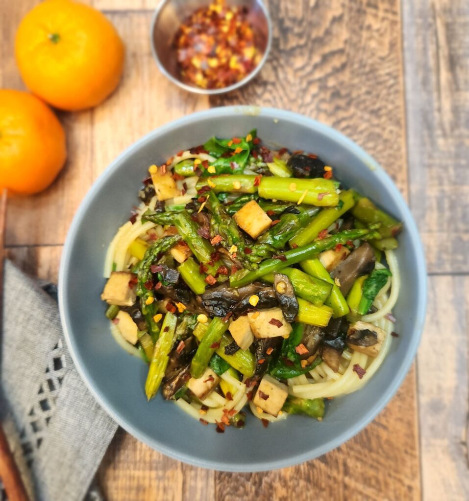 Asparagus Stir Fry with Orange Miso Sauce